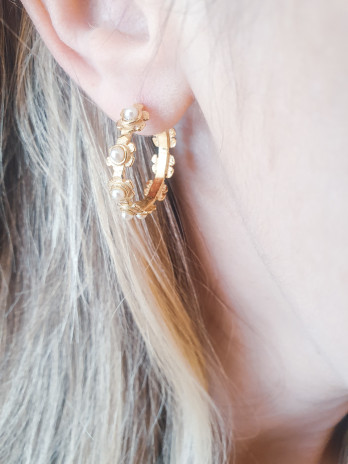 ARGOLAS PEAR FLOWER PRATA DOURADA