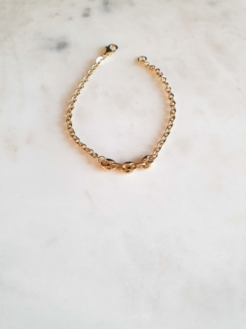 PULSEIRA MALHA GRAO PRATA DOURADA