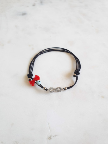 PULSEIRA EM FIO SEDA INFINITO PRATA