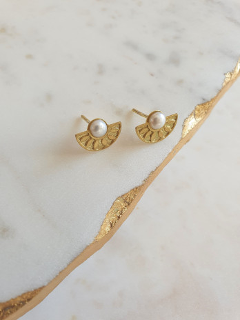 BRINCOS CLEO PRATA DOURADA