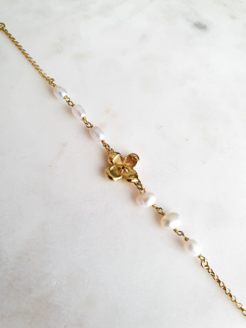 PULSEIRA PRETTY FLOWER PRATA DOURADA
