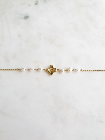 PULSEIRA PRETTY FLOWER PRATA DOURADA