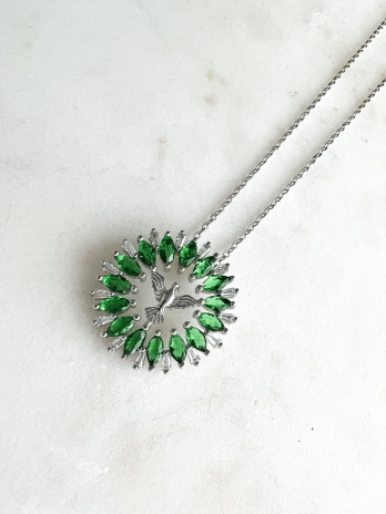 COLAR ESPIRITO SANTO VERDE PRATA