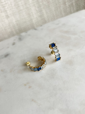 Brincos in Love Blue Prata Dourada