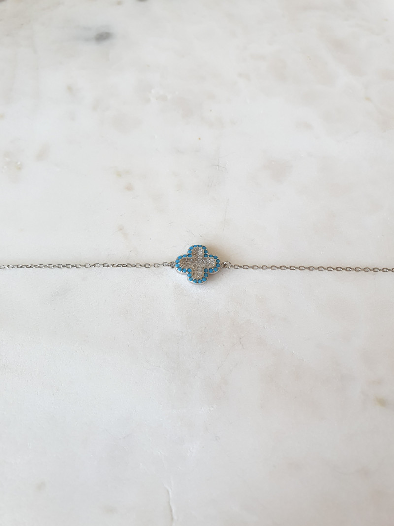 PULSEIRA CLOVER BLUE PRATA