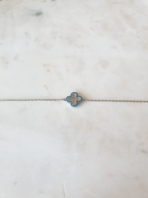 PULSEIRA CLOVER BLUE PRATA
