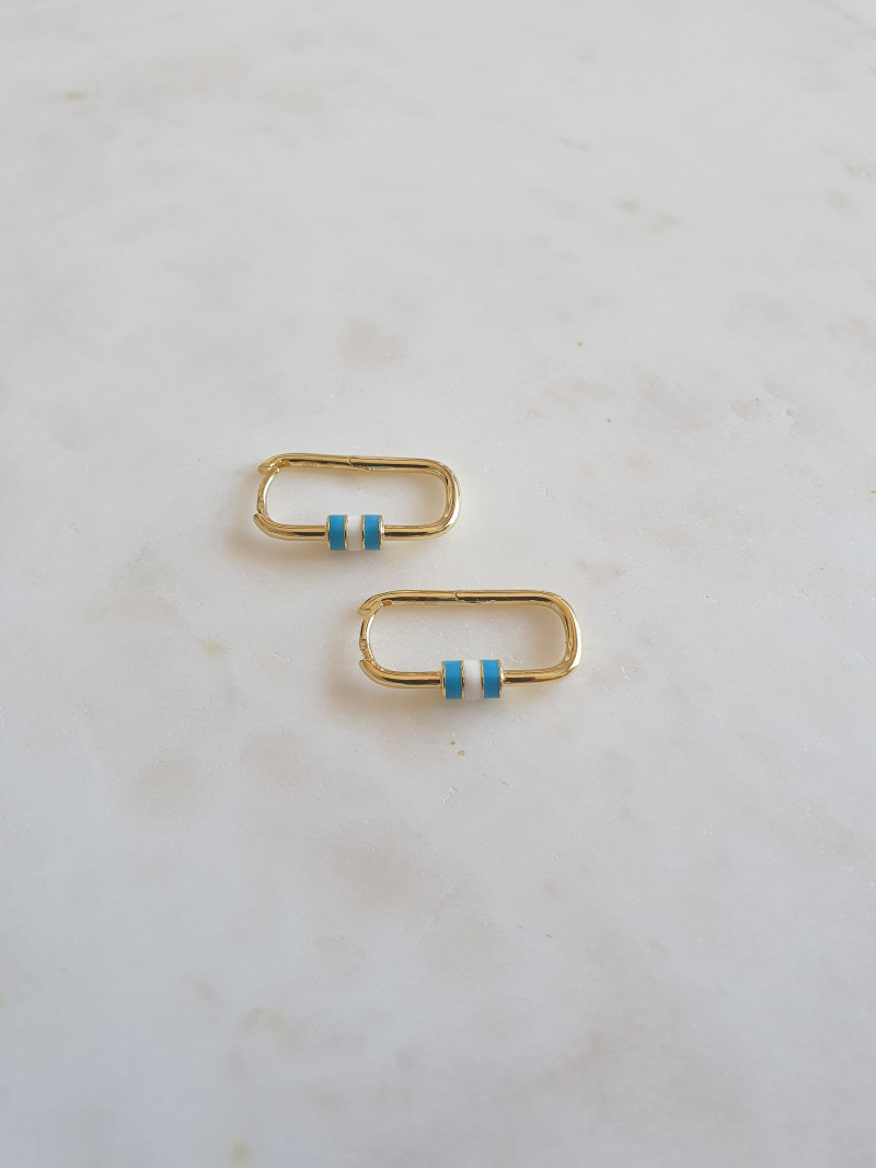 BRINCOS LOCK PRATA DOURADA