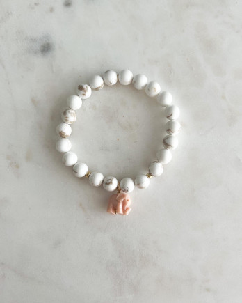 PULSEIRA PEDRAS BRANCA ELEFANTE ROSA