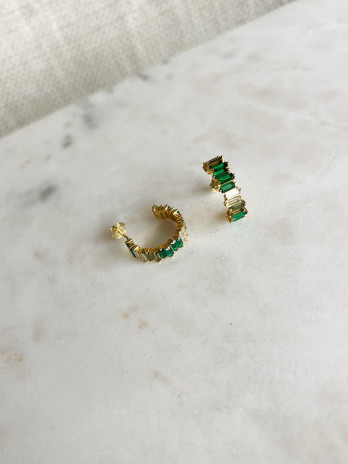 Brincos in Love Green Prata Dourada