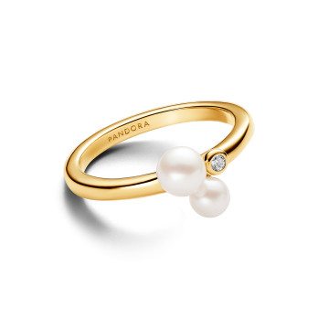 Anel Duo Treated Freshwater Cultured Pearls Pandora