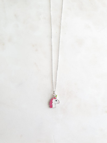 COLAR JUNIOR UNICÓRNIO ESMALTE PRATA