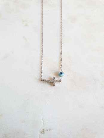 COLAR CRUZ CRAVADA PRATA