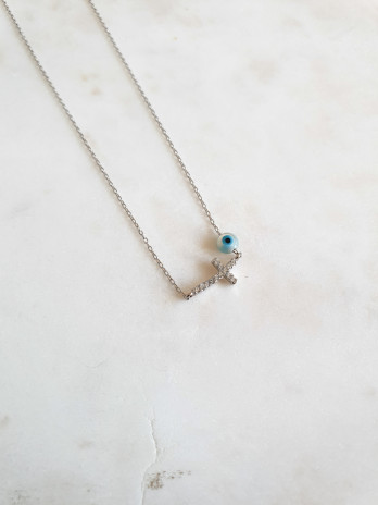 COLAR CRUZ CRAVADA PRATA