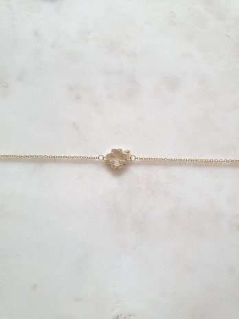 PULSEIRA TREVO PRATA DOURADA