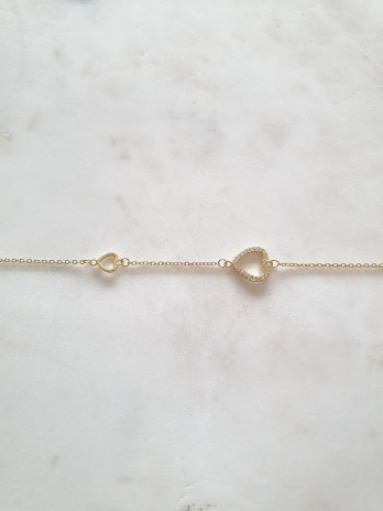 PULSEIRA HEART BEAT PRATA DOURADA