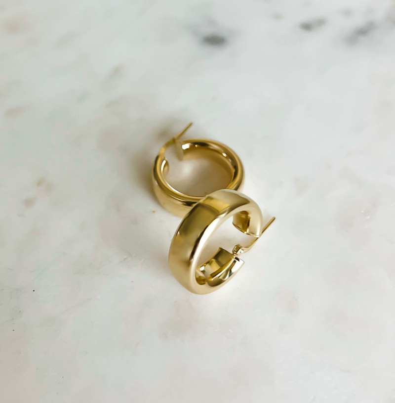 Argolas Bistro Prata Dourada