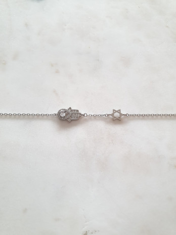 PULSEIRA HAMSA HAND AND STAR PRATA