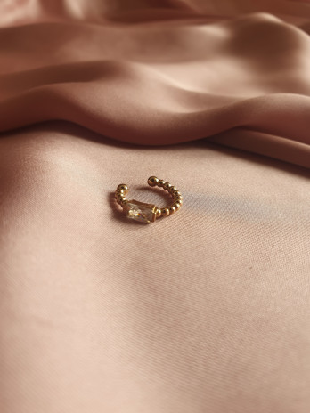 EAR CUFF COM PEDRA DOURADO