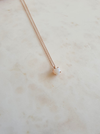 COLAR SOLITARIO HEART ROSA ROSE GOLD