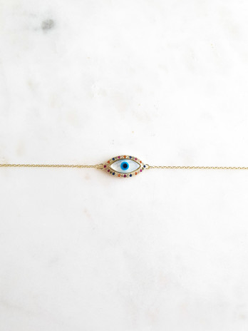 PULSEIRA BEAUTY FUNNY EYE PRATA DOURADA