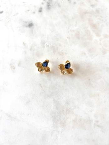 Brincos Siena Blue Prata Dourada