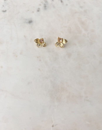 Brincos Siena Pink Prata Dourada