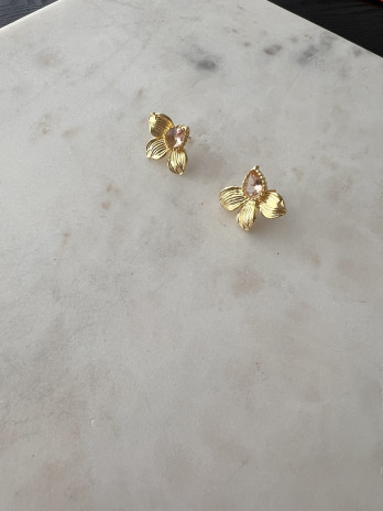 Brincos Siena Pink Prata Dourada