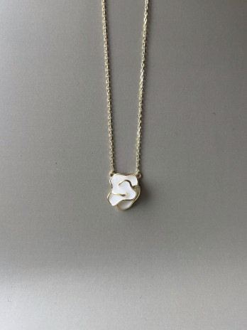 Colar Sevilha Branco Prata Dourada