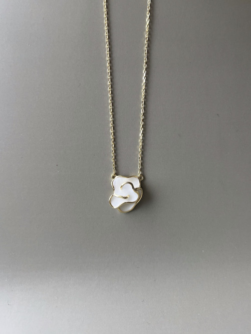 Colar Sevilha Branco Prata Dourada