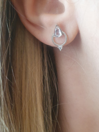 BRINCOS CIRCLE DROP PRATA