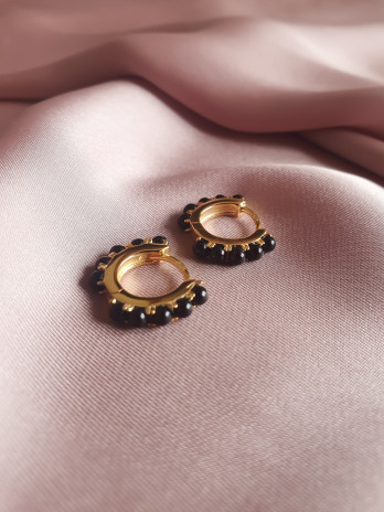 ARGOLAS SEA BEAUTY ONIX PRATA DOURADA