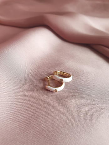 ARGOLA PRETTY IN WHITE PRATA DOURADA