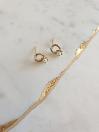 BRINCOS EVE PRATA DOURADA