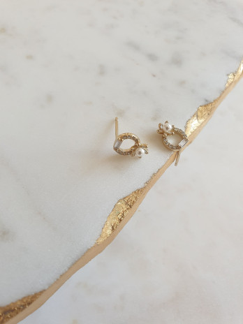 BRINCOS EVE PRATA DOURADA