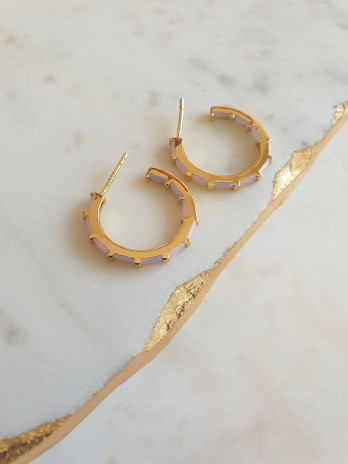 ARGOLA LILAC FUNKY EM PRATA DOURADA