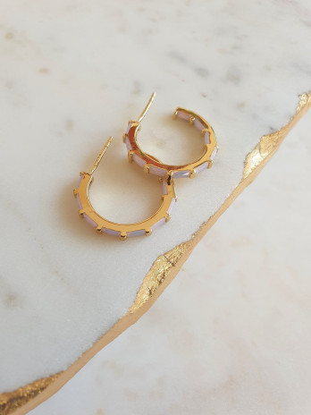 ARGOLA LILAC FUNKY EM PRATA DOURADA