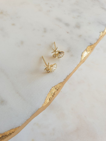 BRINCOS SEA BREEZE PRATA DOURADA