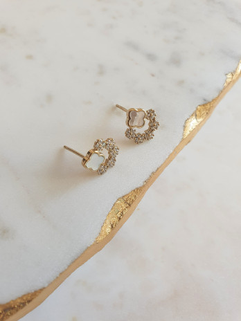 BRINCOS OLIVIA PRATA DOURADA