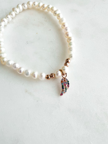 PULSEIRA PÉROLAS E ASA ROSE GOLD
