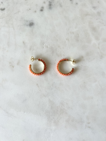 Argolas Fun Coral Prata Dourada