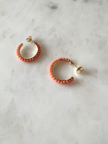 Argolas Fun Coral Prata Dourada