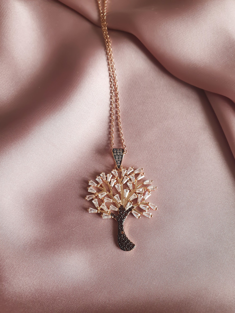 COLAR ÁRVORE VIDA CRAVADA ROSE GOLD