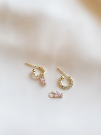 BRINCOS FELICIA PRATA DOURADA