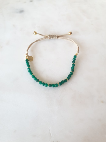 PULSEIRA ALGODÃO COM PEDRAS PRATA DOURADA