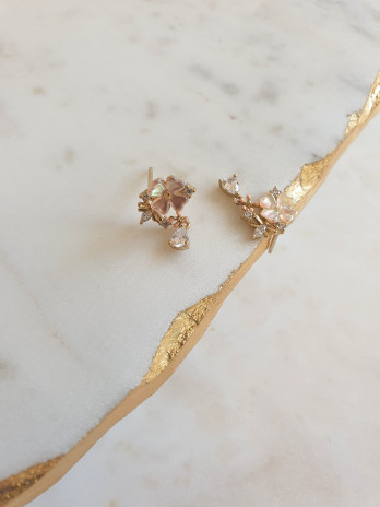 BRINCOS SO BEAUTY PRATA DOURADA