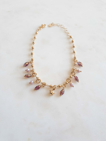 PULSEIRA CRAZY STAR PRATA DOURADA