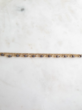 PULSEIRA TRIPLA PRATA DOURADA