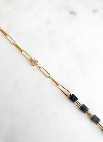 PULSEIRA BE A STAR GREY PRATA DOURADA