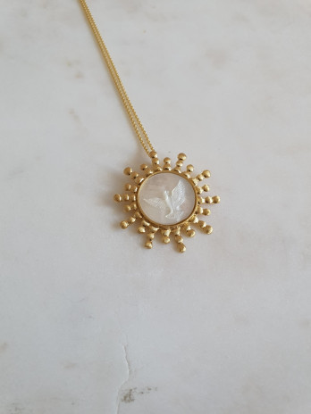 COLAR ESPIRITO SANTO PRATA DOURADA