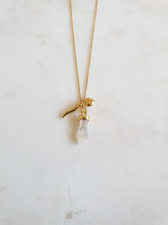 COLAR SIMBOLOS PENDENTES PRATA DOURADA